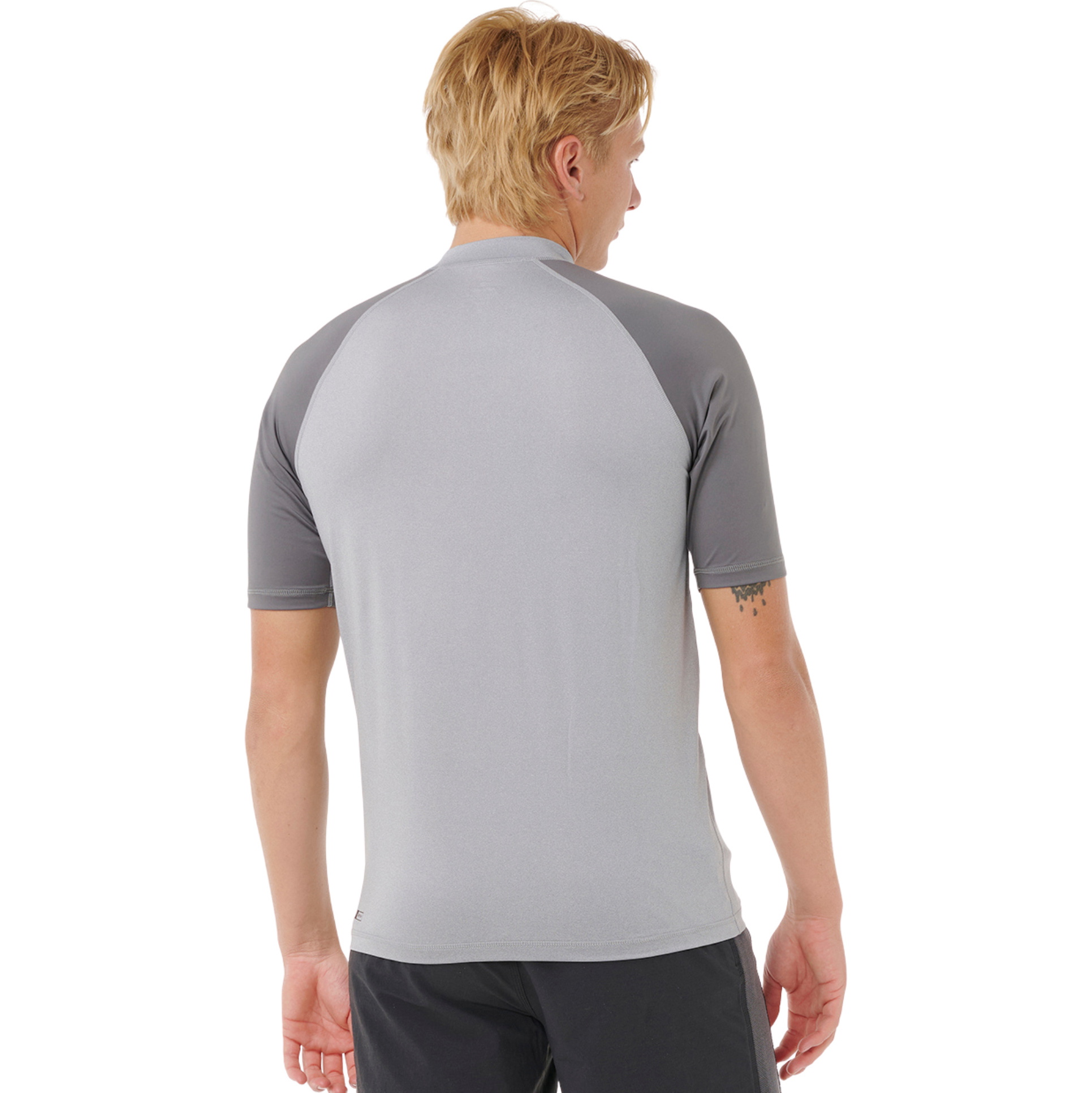2026 Rip Curl Heren Shock UPF Kortmouwen Lycra Vest 16HMRV - Grey Marle